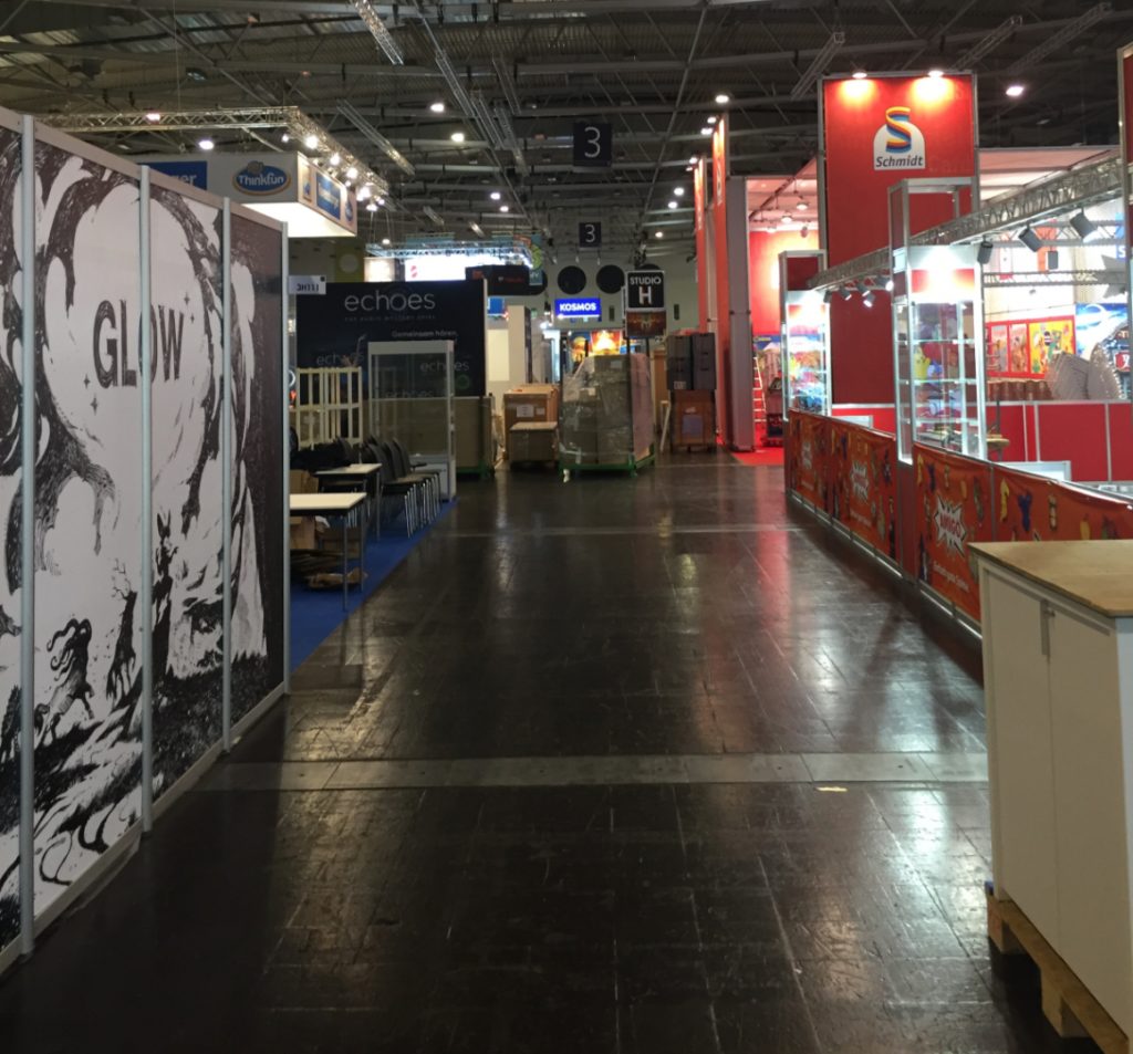 Empty street in the exhibition hall after visitors left